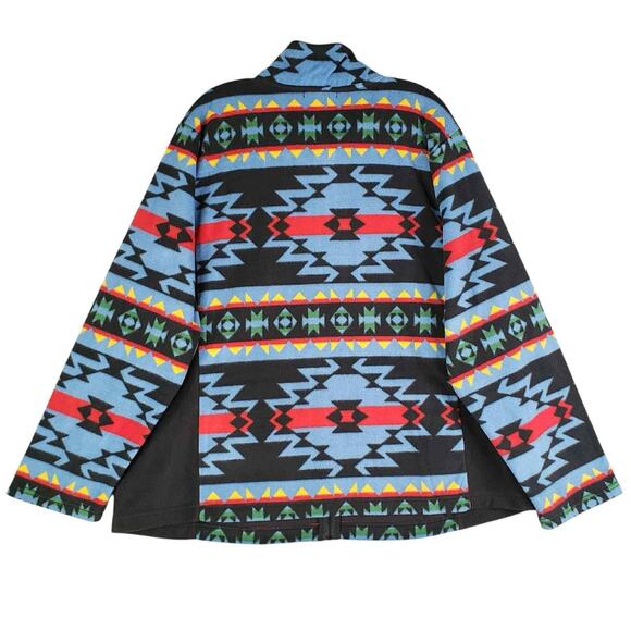 Chaps Sport Fleece Jacket Plus Size 3X Aztec Southwestern Full Zip LS - Picture 3 of 11